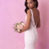 Buy Sell Wedding Dress Online Dubai UAE Brand New Allure Bridals Style 3150 sheath gown with V-Neckline. Ivory coloured lace fabric, Size US 6, M