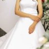 Buy Sell Wedding Dress Online Dubai United Arab Emirates White Nicole Spose A-Line Dress with Straight Across Neckline, strapless, Mikado Fabric, Size Small