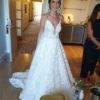 Buy Sell Wedding Dress Online Dubai UAE white 2021 Nicole Couture A line- RO12115 wedding dress with V-Neckline, Size Small