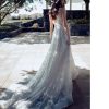 Buy sell wedding dress online Dubai UAE Jessica Couture A-Line Gown with V-neckline. Made of offwhite Dentelle fabric. Size Small.