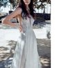 Buy sell wedding dress online Dubai UAE Jessica Couture A-Line Gown with V-neckline. Made of offwhite Dentelle fabric. Size Small.